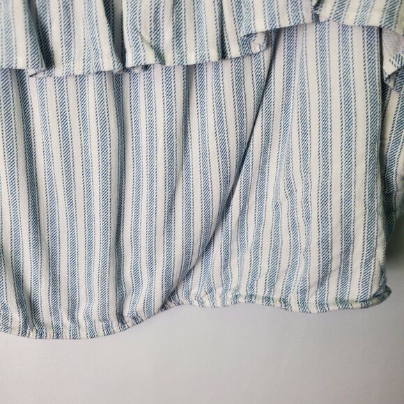 Torrid Blue White Stripe 2-Piece Set Skirt Overlay Shorts & Ruffle Tube Top 4X - Picture 7 of 10